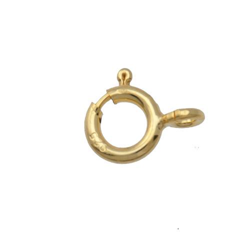 sterling silver gold plated spring ring clasp 7mm | 2pc