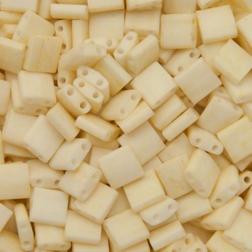 miyuki tila beads - matte opaque cream 5mm | 5gr
