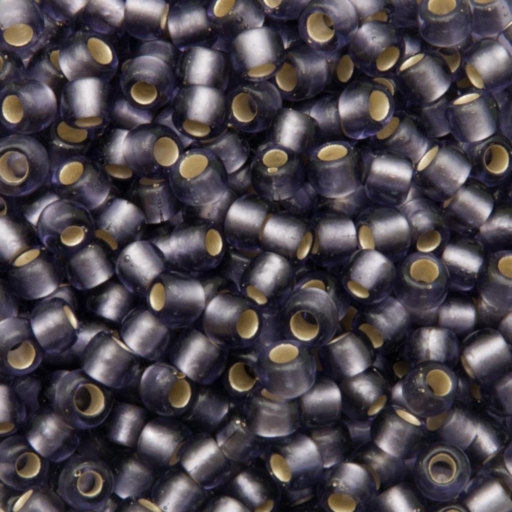 rocaille toho seed beads 6/0 - silver-lined frosted light tanzanite (39f) | 10gr