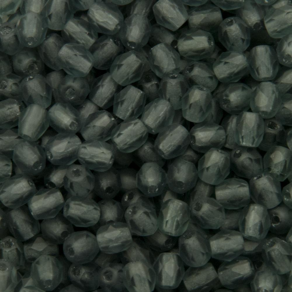 czech fire-polished round beads - matte montana blue 4mm | 50pc