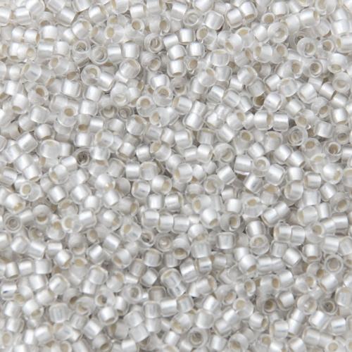 rocaille toho seed beads 15/0 - frosted silver lined crystal (21f) | 10gr