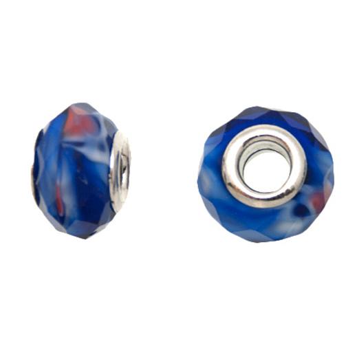 blue cloudly large hole beads 14x10mm | 2pc