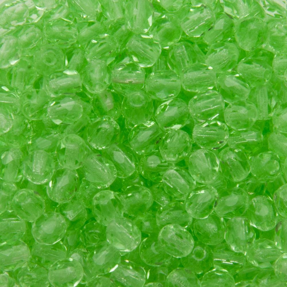 böhmische glasschliffperlen prarie green 4mm | 50st