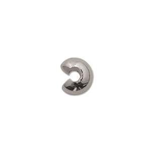silver plated crimp bead cover 5mm | 24pc