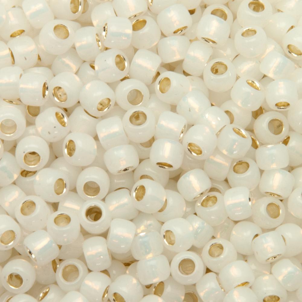 rocaille toho seed beads 6/0 - silver-lined milky white (2100) | 10gr