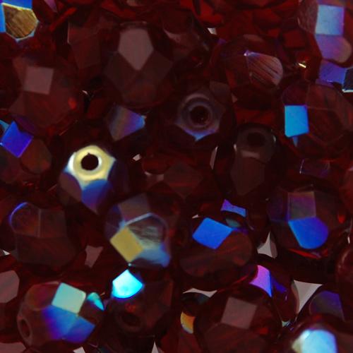 böhmische glasschliffperlen garnet ab 6mm | 25st
