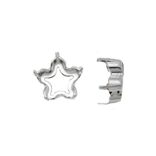 silver plated sew-on setting for flower fancy stone (4744) 10mm | 4pc