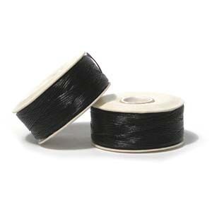 black nylon beading thread - size 0,20mm - 66mt spool | 1pc