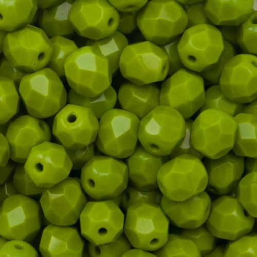 böhmische glasschliffperlen opaque olivine 6mm | 25st