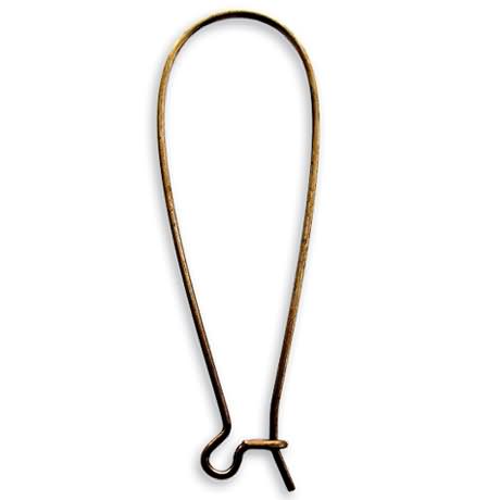 vintaj natural brass long arched earwire 45mm | 2pc