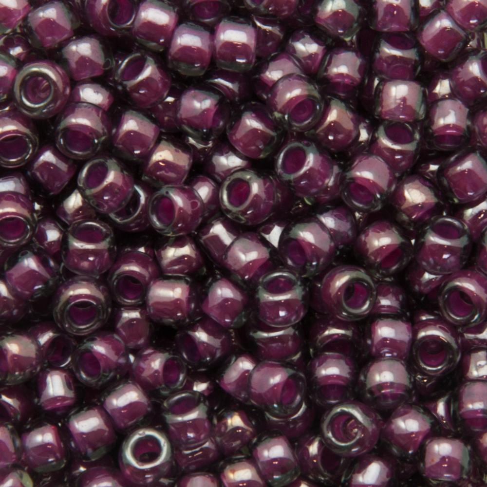 rocaille toho seed beads 6/0 - inside color grey/magenta lined (1076) | 10gr