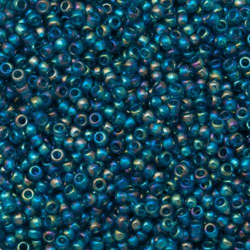 rocaille toho seed beads 15/0 transparent-rainbow teal (167bd) | 10gr