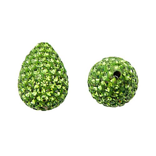 pave' beads - peridot briolette 14x10mm | 1pc