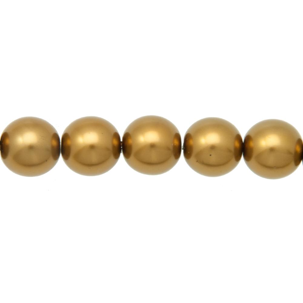 czech glass pearl beads - gold 8mm | 50pc