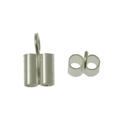 sterling silver double crimp end 9x4mm ( width 1,5mm ) | 2pc