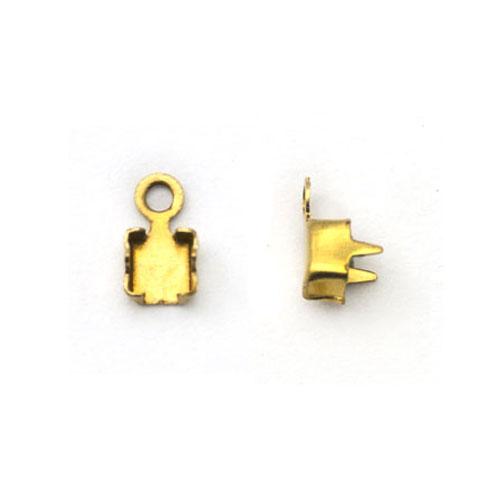 gold plated strass chain crimp end pp14 | 20pc