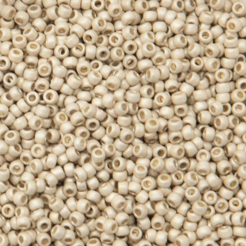 rocaille toho seed beads 15/0 permanent finish matte galvanized aluminum (pf558f) | 10gr