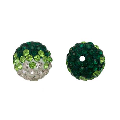 pave' beads - emerald multicolor round 10mm | 1pc