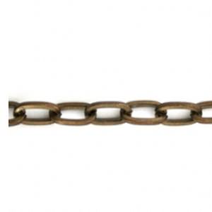 vintaj ketten vintaj natürliche messing offen ringe 7x5mm | 20cm
