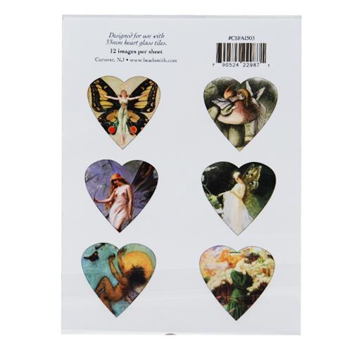collage sheet - fairies theme heart 33mm | 1pc
