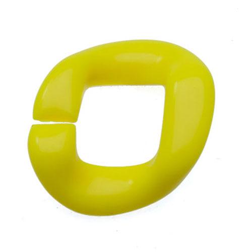 fluo yellow resin link - oval twist 50x40mm | 2pc