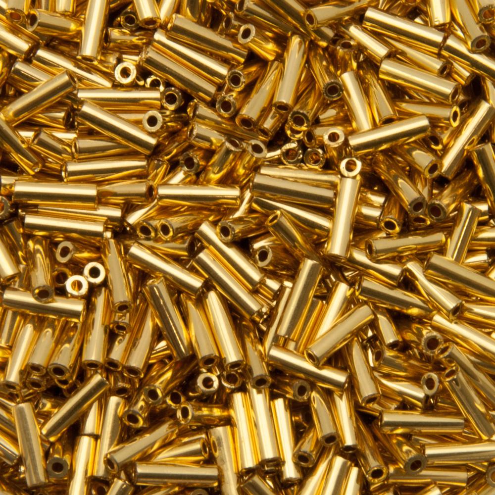 bugle miyuki beads 6mm - 24k gold plated (191) | 5gr