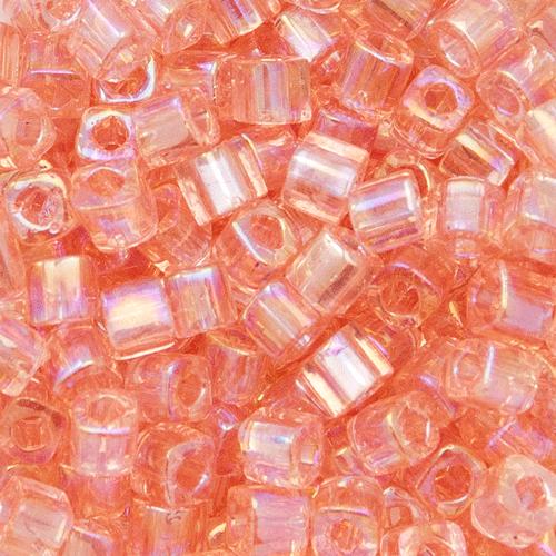 cube toho beads 4mm - transparent rainbow rosaline (169) | 10gr