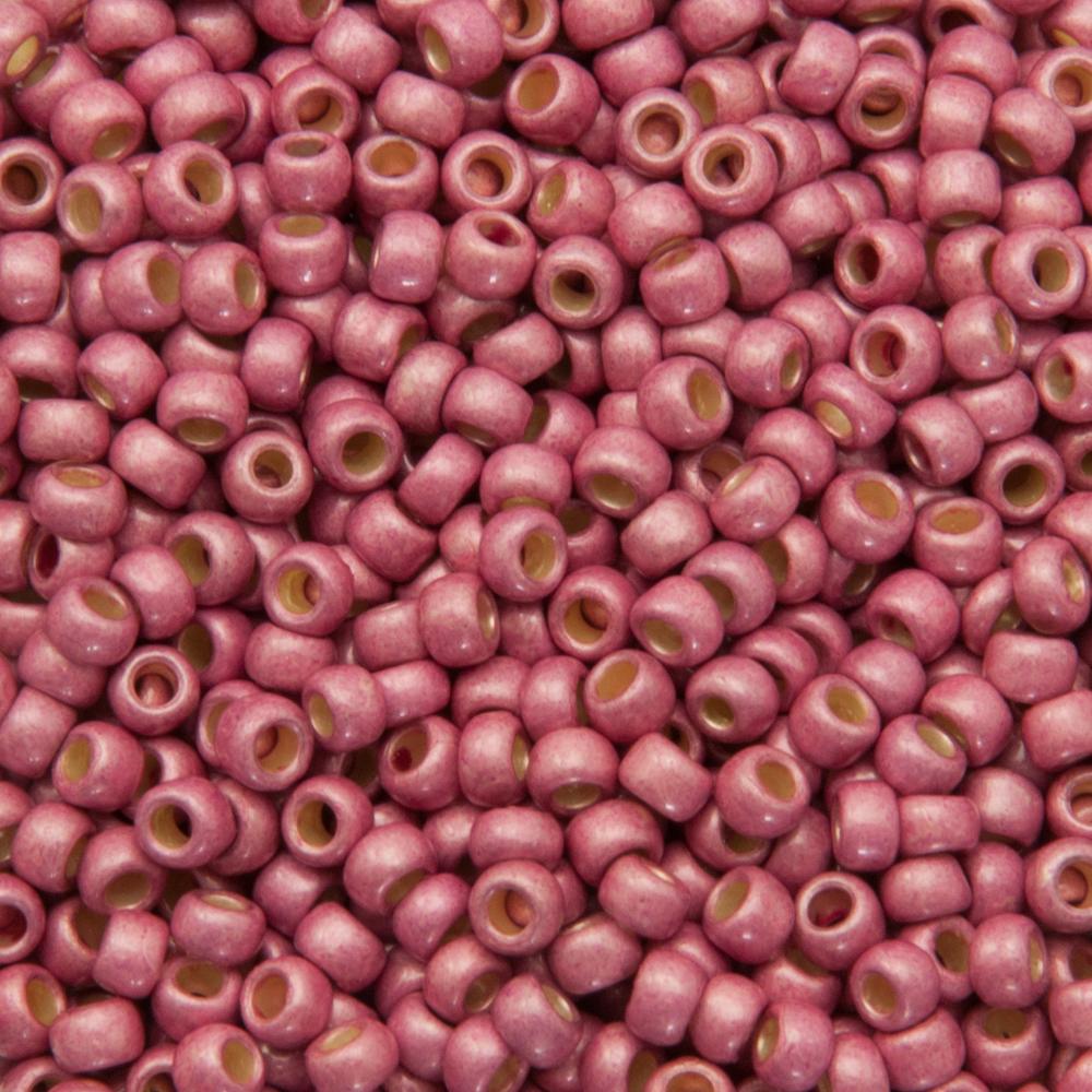 rocaille toho seed beads 8/0 permanent finish matte galvanized pink/lilac (pf553f) | 10gr