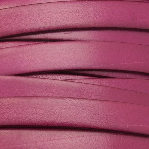 fucsia flat leather cord 10mm | 20cm