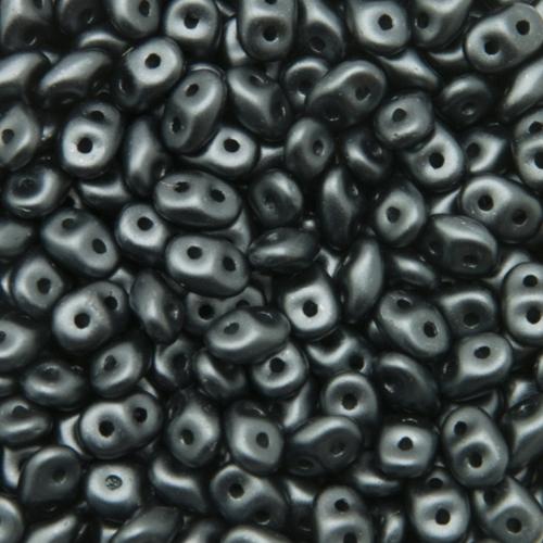 superduo perlen 5x2,5mm pastel dark grey/hematite | 10gr
