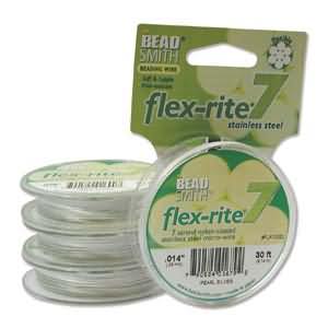 edelstahldraht flexrite pearl silver - 7 stränge - 0,35mm - bobb. 9,15mt | 1st