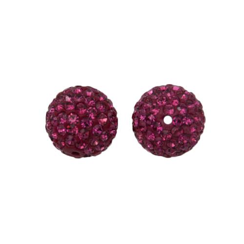 pave' beads - fuchsia round 6mm | 1pc