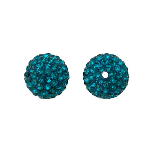 pave' beads - blue zircon round 6mm | 1pc