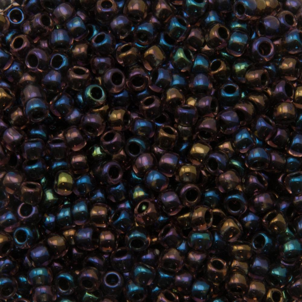 rocaille toho seed beads 8/0 inside color luster light amethyst/jet lined (251) | 10gr