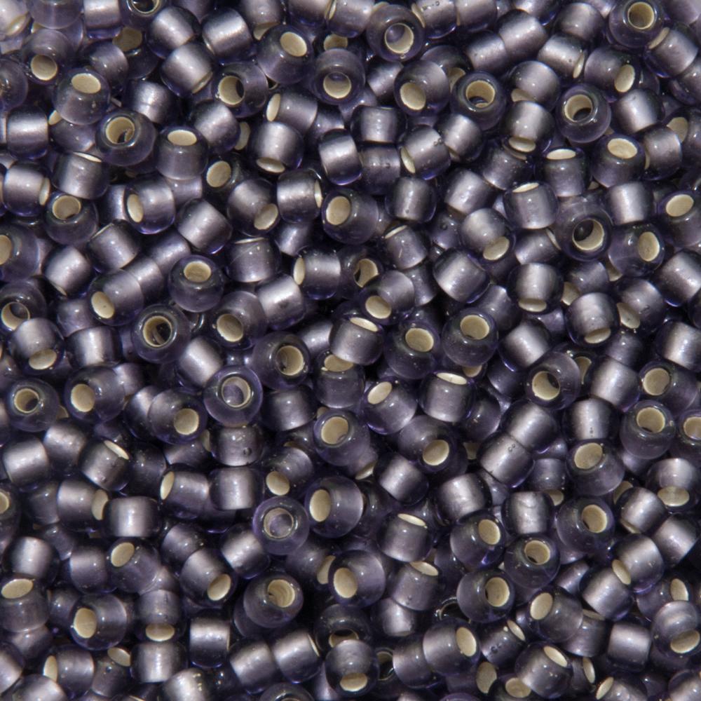 rocaille toho seed beads 8/0 silver-lined frosted light tanzanite (39f) | 10gr