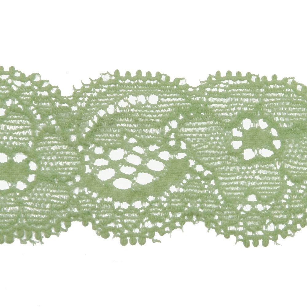 elastic ribbon lace - light green 30mm | 1mt