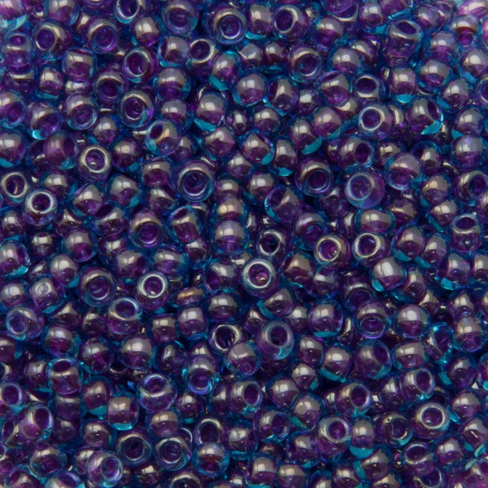 rocaille toho seed beads 8/0 inside color aqua/purple lined (252) | 10gr
