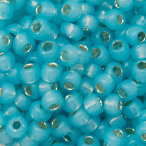 rocaille toho seed beads 6/0 - silver-lined milky aqua (2117) | 10gr