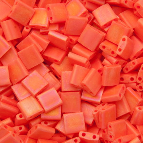 miyuki tila beads - matte opaque orange ab 5mm | 5gr