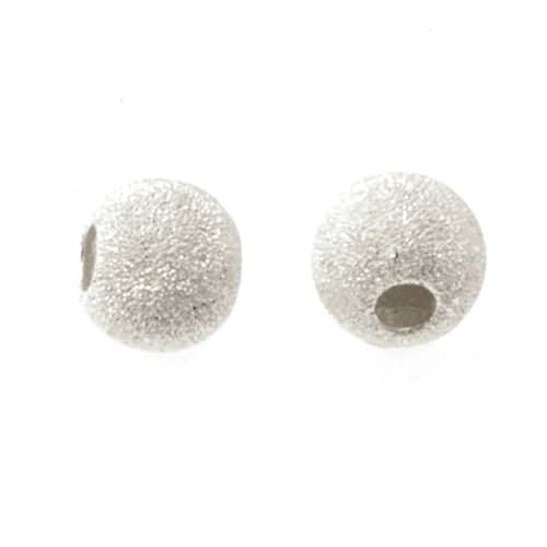 sterling silver bead stardust round 8mm | 2pc