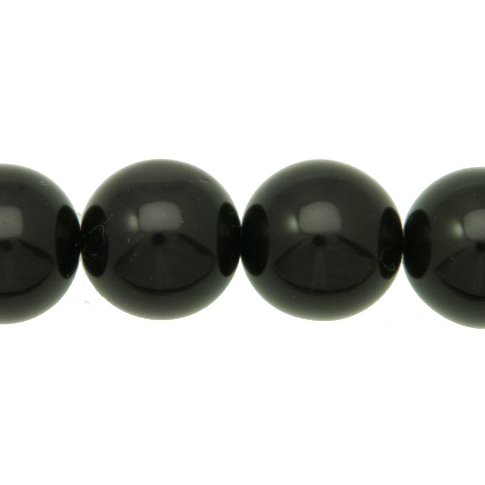 czech glass pearl beads - black 12mm | 15pc