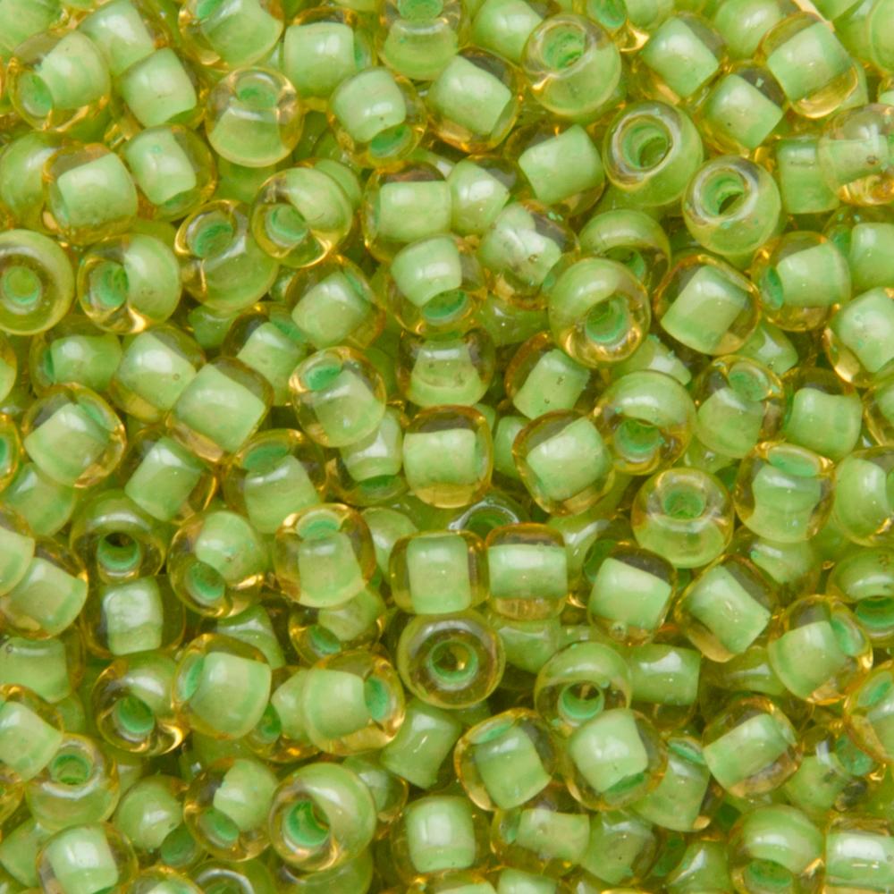 Perline 6/0 4mm 50g – Con Inserti Argento, Colore Verde 22 – Per Bigiotteria E Fai Da Te