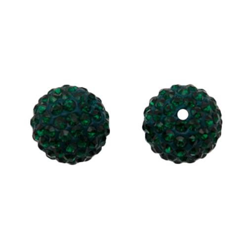 pave' beads - emerald round 12mm | 1pc