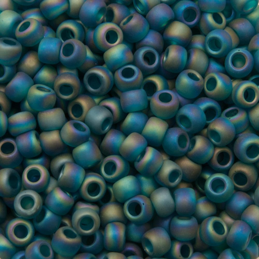 rocaille toho seed beads 6/0 - transparent rainbow frosted teal (167bdf) | 10gr