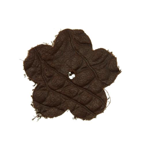 brown python leather flower - 25mm | 4pc