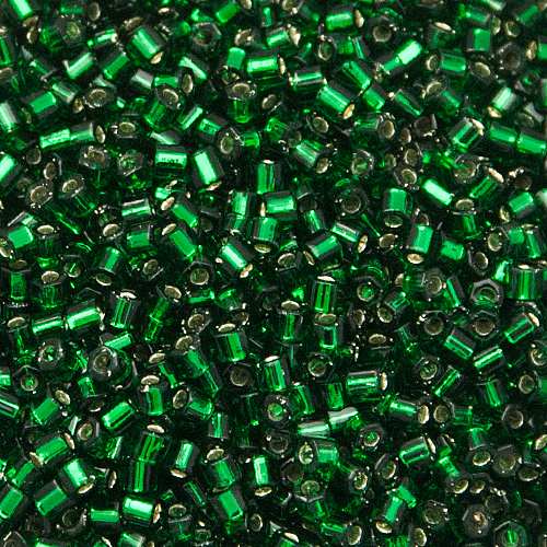saatperlen toho 11/0 hex silver-lined green emerald (36) | 10gr