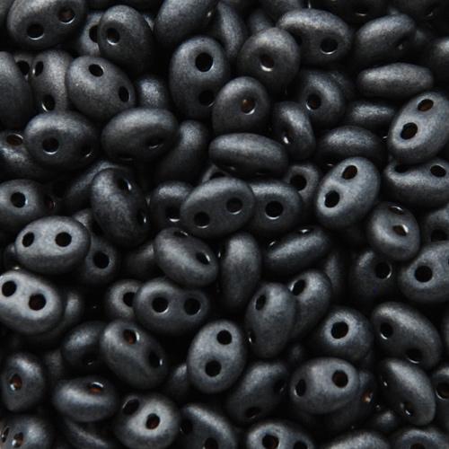 twin beads preciosa perlen 5x2,5mm matte grey pearl | 20gr