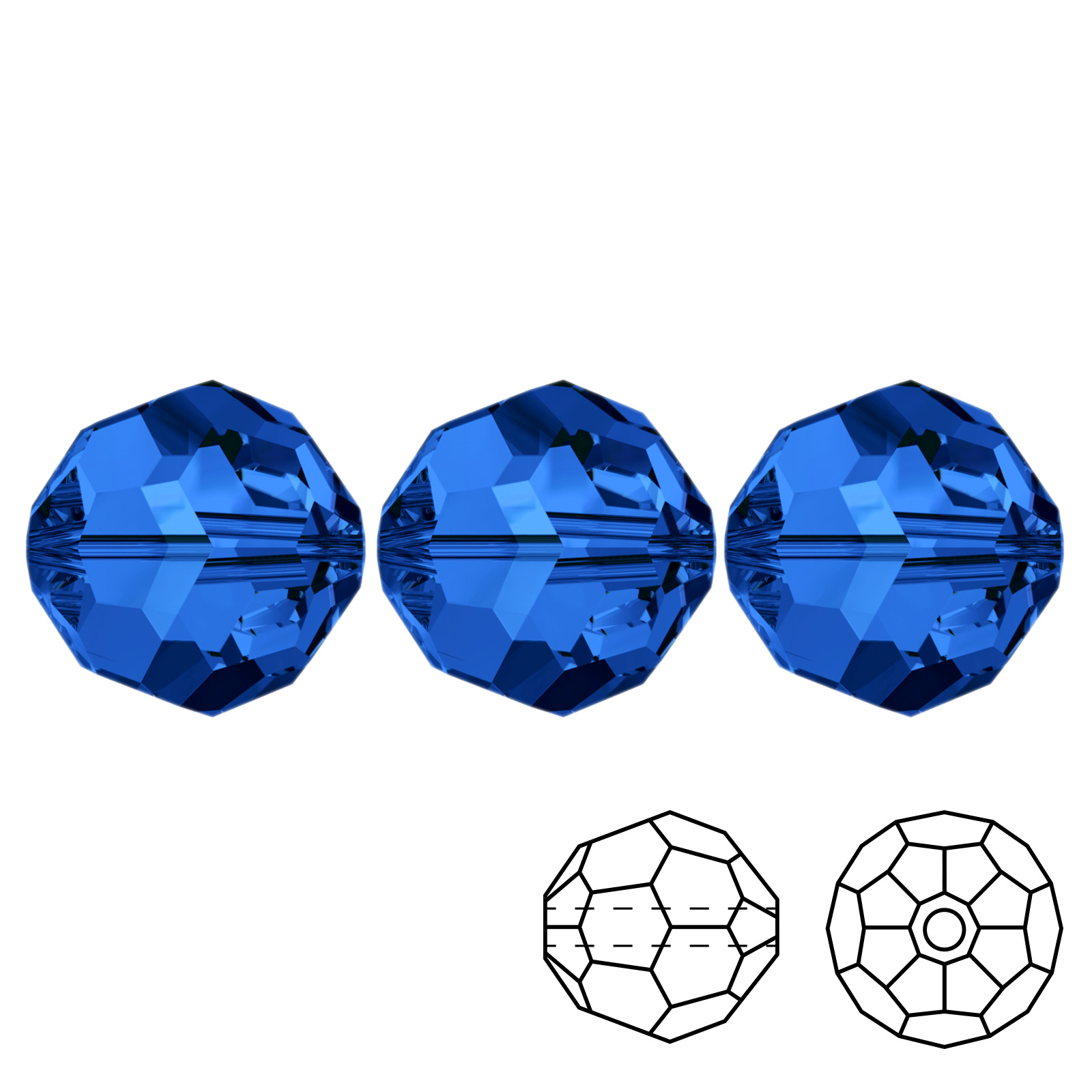 faceted round (5000) sapphire 6mm | 6pc