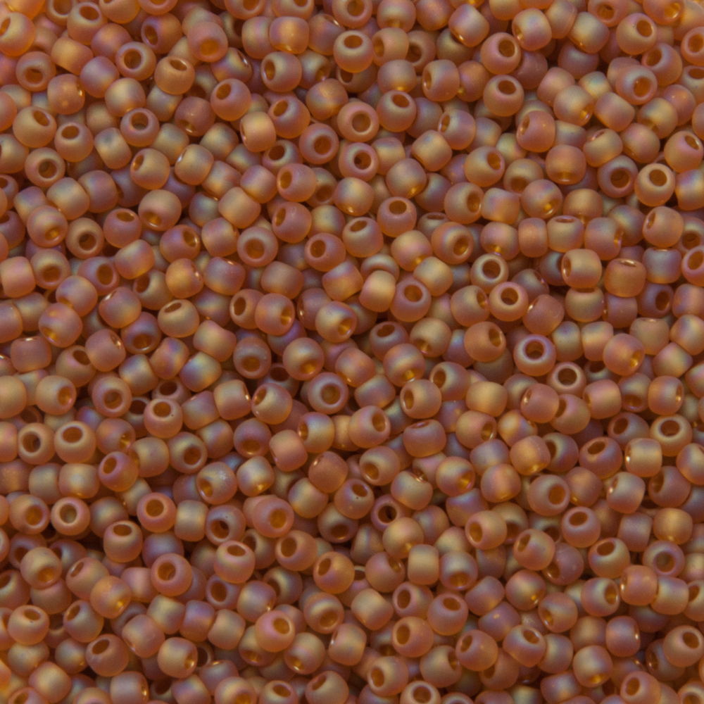 rocaille toho seed beads 11/0 transparent rainbow frosted dark topaz (162cf) | 10gr