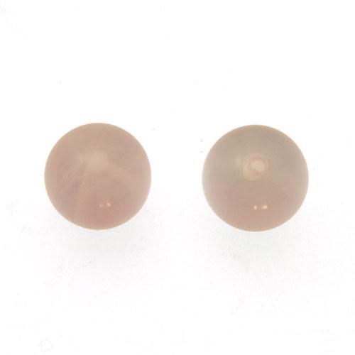 rose quartz half-drilled smooth round 8mm | 4pc